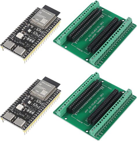 AITRIP 2Sets ESP32-S3-N8R2 ESP32-S3 44Pin Type-C لوحة تطوير Wi-Fi + BLE MCU وحدة تدمج وظائف Wi-Fi وBLE كاملة مع مجموعة محول التوسع in Kuwait