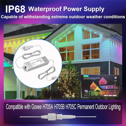 36V Power Adapter, for Govee Permanent Outdoor Lights H705A/H705B/H705C Power Cables. 3 Pin White(Non-Compatible Barrel connectors) in Kuwait