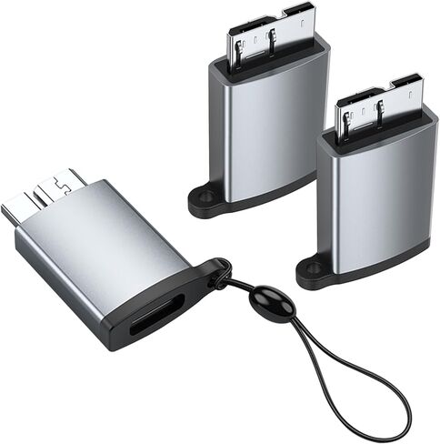 AreMe 3 Pack USB C إلى Micro B محول القرص الصلب، 10 جيجابت في الثانية Micro B ذكر إلى USB C أنثى محول لكابل النوع C، القرص الصلب الخارجي، الهاتف، الكمبيوتر اللوحي، الكمبيوتر المحمول in Kuwait