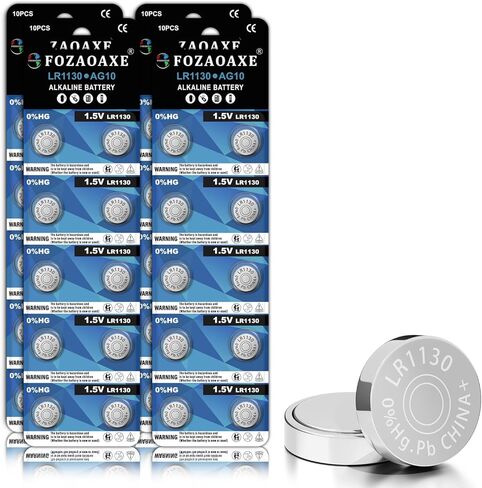 LR1130 Battery 10 Pack, AG10 389 390 189 L1131 LR54 SR1130 V10GA Alkaline Button Coin Cell Batteries for Toys, Calculators & Household Gadgets, 1.5V, Reliable & Long-Lasting in Saudi Arabia