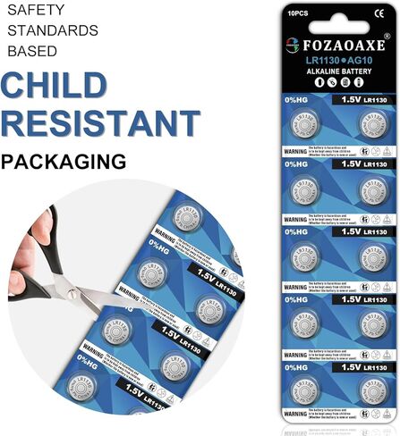 LR1130 Battery 10 Pack, AG10 389 390 189 L1131 LR54 SR1130 V10GA Alkaline Button Coin Cell Batteries for Toys, Calculators & Household Gadgets, 1.5V, Reliable & Long-Lasting in Saudi Arabia