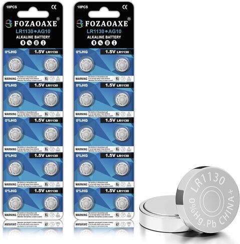 LR1130 Battery 10 Pack, AG10 389 390 189 L1131 LR54 SR1130 V10GA Alkaline Button Coin Cell Batteries for Toys, Calculators & Household Gadgets, 1.5V, Reliable & Long-Lasting in Saudi Arabia
