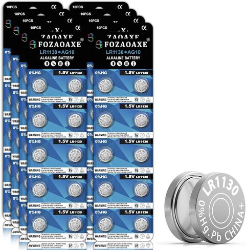 LR1130 Battery 10 Pack, AG10 389 390 189 L1131 LR54 SR1130 V10GA Alkaline Button Coin Cell Batteries for Toys, Calculators & Household Gadgets, 1.5V, Reliable & Long-Lasting in Saudi Arabia