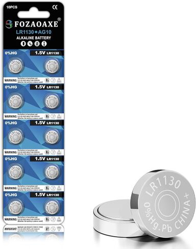 LR1130 Battery 10 Pack, AG10 389 390 189 L1131 LR54 SR1130 V10GA Alkaline Button Coin Cell Batteries for Toys, Calculators & Household Gadgets, 1.5V, Reliable & Long-Lasting in Saudi Arabia