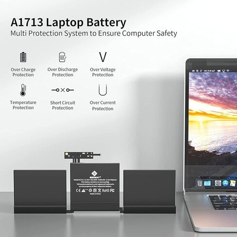 بطارية A1932 A2179، بطارية كمبيوتر محمول بديلة Egoway A1965 لجهاز MacBook Air 13 بوصة (أواخر 2018 2019 2020)، سهلة التركيب مع الأدوات، EMC 3184 3302 (A1713) in Kuwait