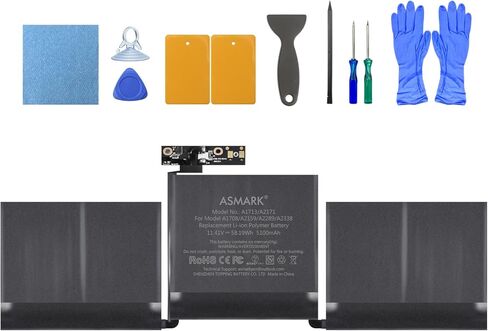 ASMARK بطارية بديلة لجهاز MacBook Pro A2289(2020) A1708(2016,2017) A2159(2019) بطارية 13 بوصة A2171/A1713 in Kuwait