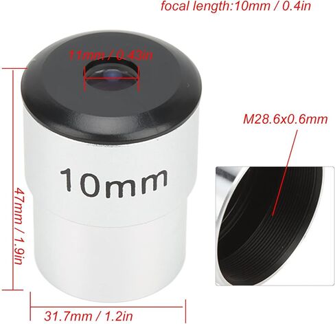 Premium 10mm Fully Coated Telescope Eyepiece for Moon & Planetary Viewing — 1.25" Optical Glass Lens with Enhanced Clarity & Reduced in Kuwait