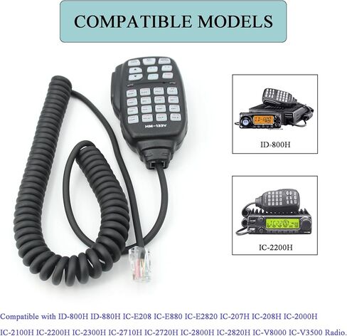HM-133V HM133V ميكروفون RJ45 8 دبوس ميكروفون محمول متوافق مع ICOM ID-800H ID-880H IC-2200H IC-2300H IC-2720H IC-2800H IC-208H IC-V8000 IC-E208 IC-E880 IC-E2820 راديو in Kuwait