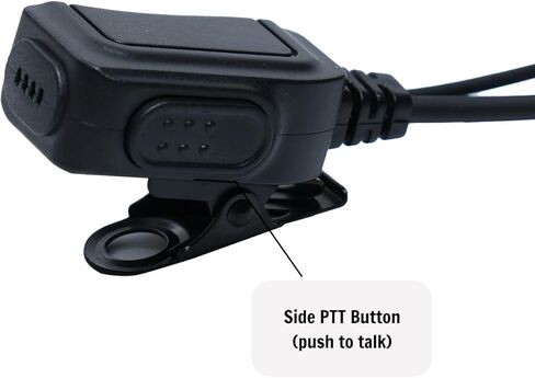 PTT Mic Earpiece Headset for Walkie Talkies - Compatible with Motorola CP200D, BPR40, CLS1410 Two-Way Radios (3 Eartip Sizes Included) (C-Shape and 3eartip, Black) in Kuwait