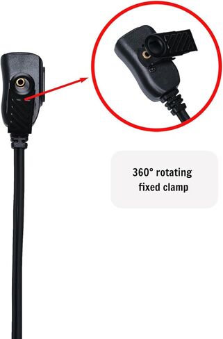 PTT Mic Earpiece Headset for Walkie Talkies - Compatible with Motorola CP200D, BPR40, CLS1410 Two-Way Radios (3 Eartip Sizes Included) (C-Shape and 3eartip, Black) in Kuwait