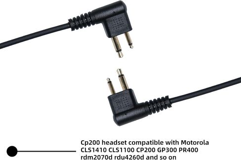 PTT Mic Earpiece Headset for Walkie Talkies - Compatible with Motorola CP200D, BPR40, CLS1410 Two-Way Radios (3 Eartip Sizes Included) (C-Shape and 3eartip, Black) in Kuwait