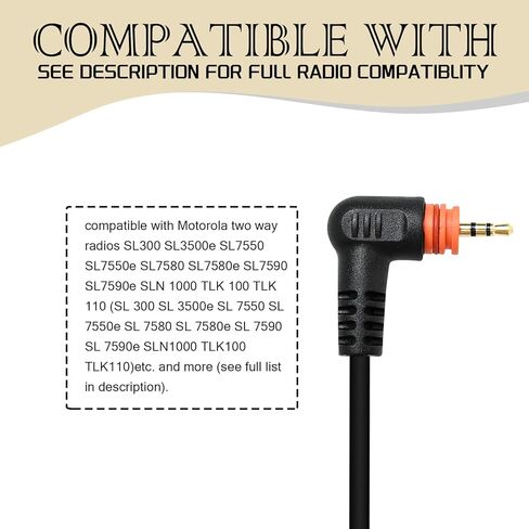 C Swivel Surveillance Headset with Mic PTT Noise-Isolating Security Earpiece for Compatible with Motorola Radios SL300 SL3500e SL7550 TLK100 TLK110 Series in Kuwait