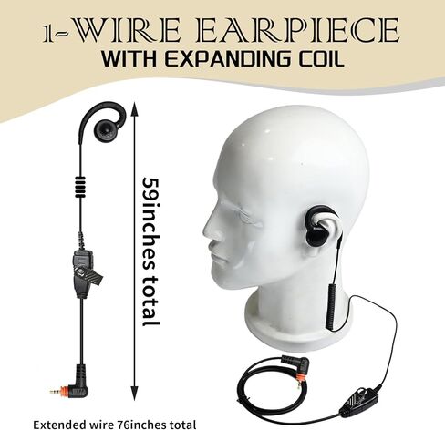 C Swivel Surveillance Headset with Mic PTT Noise-Isolating Security Earpiece for Compatible with Motorola Radios SL300 SL3500e SL7550 TLK100 TLK110 Series in Kuwait