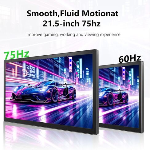 شاشة ثانية كبيرة محمولة مقاس 21.5 بوصة بدقة FHD 1080P 75 هرتز، شاشة خارجية USB-C HDMI لألعاب الكمبيوتر المكتبي والكمبيوتر المحمول، يدعم حامل VESA in Kuwait