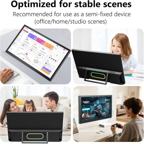 شاشة ثانية كبيرة محمولة مقاس 21.5 بوصة بدقة FHD 1080P 75 هرتز، شاشة خارجية USB-C HDMI لألعاب الكمبيوتر المكتبي والكمبيوتر المحمول، يدعم حامل VESA in Kuwait