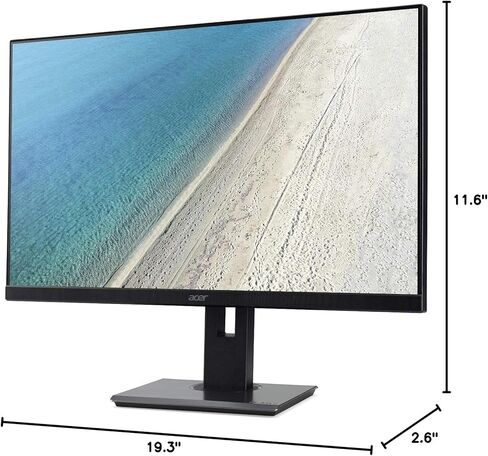 شاشة acer B227Q bmiprx مقاس 21.5 بوصة عالية الدقة بالكامل (1920 × 1080) IPS بدون إطار ErgoStand احترافية (شاشة العرض، HDMI، منافذ VGA) in Kuwait