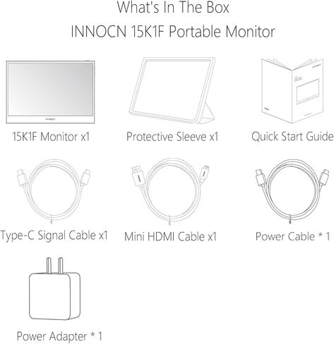 شاشة INNOCN 15.6 بوصة OLED محمولة Full HD 1080P 100% DCI-P3 1MS 100000:1 USB كمبيوتر صغير HDMI شاشة سفر لتحرير الصور والفيديو ثانية رفيعة للغاية لأجهزة الكمبيوتر المحمول ووحدة التحكم في الألعاب in Kuwait