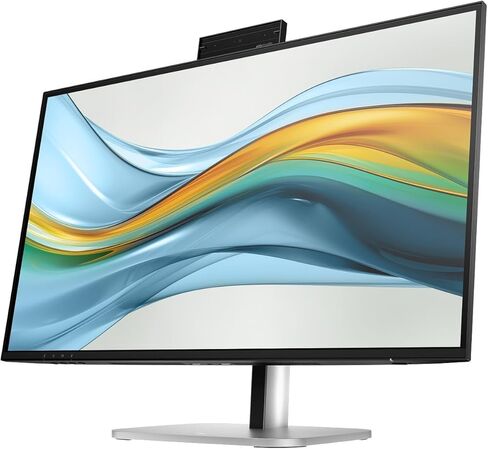 HP Series 5 Pro 27" QHD USB-C Conferencing Monitor, 5MP Pop-up Webcam, 4x3W Speakers, VESA Mount (100mm), Displayport, HDMI & Dockztorm USB Port Expander, Black/Silver in Kuwait