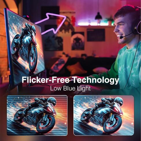 ArcticPro 27inch 240Hz Curved Gaming Monitor, FHD 1080p, 1ms Response Time, 4000:1 Contrast, PC Monitor, Adaptive sync, 3-Sided Frameless, Ultra Slim, 120% sRGB, Bluelight Filter,HDMI & DP Ports in Kuwait