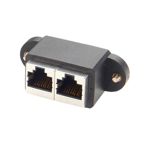 منافذ مزدوجة RJ45 برغي لوحة تركيب وصلة مضمنة 1 جيجابت في الثانية أنثى إلى أنثى Cat6 إيثرنت LAN موصل شبكة مجتمعة RJ45 حاجز التغذية من خلال موسع مقبس الهيكل (2 قطعة) in Kuwait