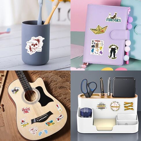 55PCS Horror Crime Scene Stickers for Water Bottles Laptop Journaling Guitar Phone, Forensic Science Sticker for Adults Teens Interesting Waterproof Vinyl Decals for Party Supplies in Kuwait