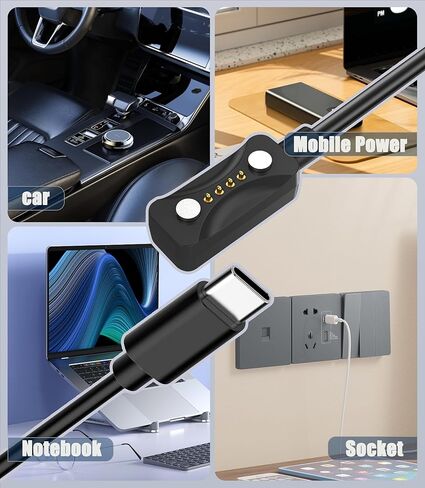 كابل شحن بطول 1 متر متوافق مع Polar Loop، Polar Vantage M3، Polar Vantage V3، Polar Ignite 3، Polar Grit X2 Pro، Polar Pacer، Polar Pacer Pro، Polar Street X USB-C إلى الشاحن المغناطيسي in Kuwait