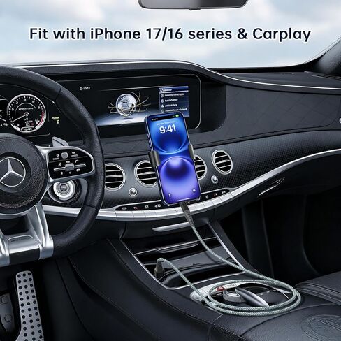 ‎Car Carplay Cable for iPhone 17 16 Pro Max 6.6FT/2Pack, USB to USB C Cable Type C Charging for Apple 15 iPad 10 Air 4 5, Galaxy S25 S24 S23 Pixel Moto LG Switch2 Android Auto Car Charger in Kuwait