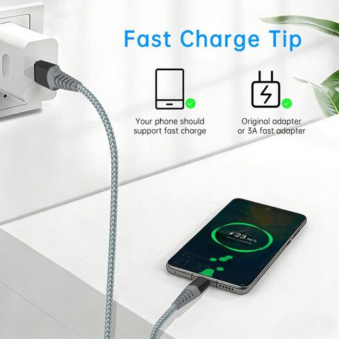 ‎Car Carplay Cable for iPhone 17 16 Pro Max 6.6FT/2Pack, USB to USB C Cable Type C Charging for Apple 15 iPad 10 Air 4 5, Galaxy S25 S24 S23 Pixel Moto LG Switch2 Android Auto Car Charger in Kuwait