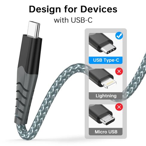 ‎Car Carplay Cable for iPhone 17 16 Pro Max 6.6FT/2Pack, USB to USB C Cable Type C Charging for Apple 15 iPad 10 Air 4 5, Galaxy S25 S24 S23 Pixel Moto LG Switch2 Android Auto Car Charger in Kuwait