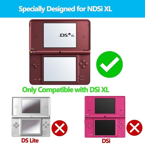 كابل شحن USB وغطاء حماية صلب شفاف لـ DSi XL، سلك شحن USB بطول 3.28 قدم متوافق مع NDSi XL in Kuwait