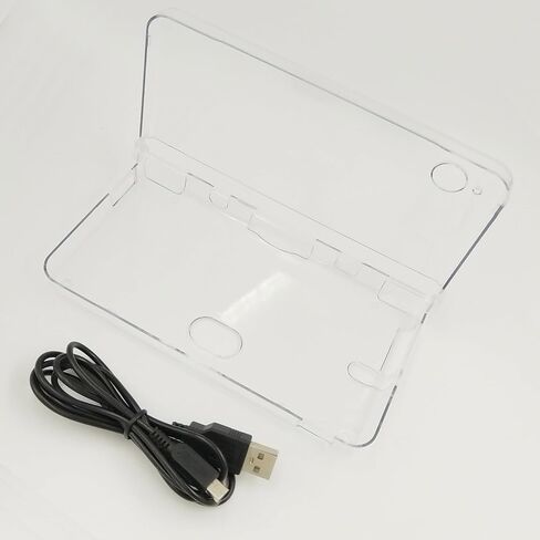 كابل شحن USB وغطاء حماية صلب شفاف لـ DSi XL، سلك شحن USB بطول 3.28 قدم متوافق مع NDSi XL in Kuwait