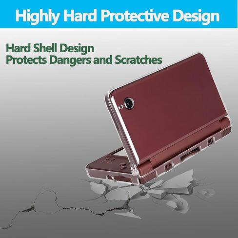 كابل شحن USB وغطاء حماية صلب شفاف لـ DSi XL، سلك شحن USB بطول 3.28 قدم متوافق مع NDSi XL in Kuwait