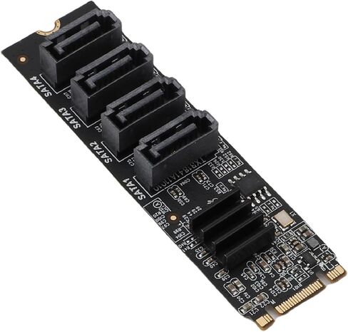 بطاقة محول Zopsc M.2 إلى Serial ATA3.0، ASM1166 M.2 Key B Key PCI E 3.0 NVMe بطاقة توسيع، مع مؤشر ذكي، تدعم SSD المكتبي والأقراص الصلبة العادية in Kuwait