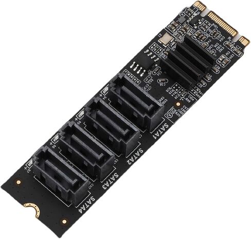 بطاقة محول Zopsc M.2 إلى Serial ATA3.0، ASM1166 M.2 Key B Key PCI E 3.0 NVMe بطاقة توسيع، مع مؤشر ذكي، تدعم SSD المكتبي والأقراص الصلبة العادية in Kuwait