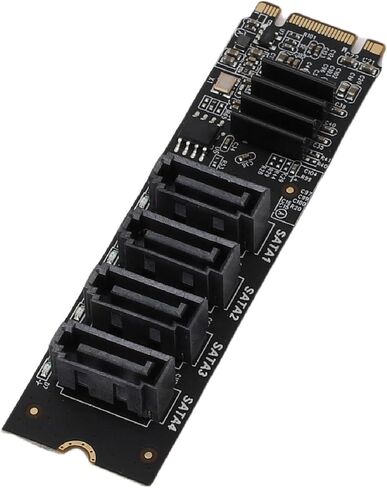 بطاقة محول Zopsc M.2 إلى Serial ATA3.0، ASM1166 M.2 Key B Key PCI E 3.0 NVMe بطاقة توسيع، مع مؤشر ذكي، تدعم SSD المكتبي والأقراص الصلبة العادية in Kuwait