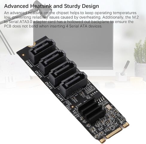 بطاقة محول Zopsc M.2 إلى Serial ATA3.0، ASM1166 M.2 Key B Key PCI E 3.0 NVMe بطاقة توسيع، مع مؤشر ذكي، تدعم SSD المكتبي والأقراص الصلبة العادية in Kuwait