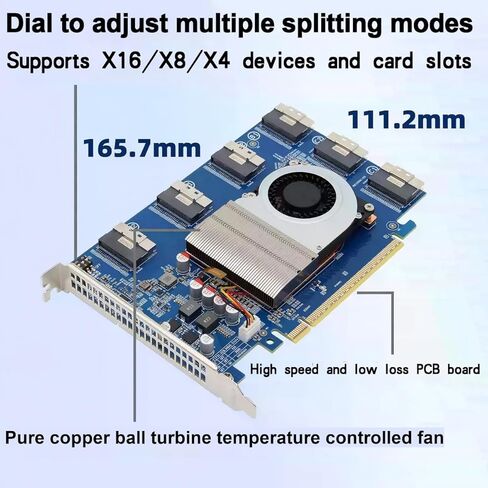 PLX88096 Non Split Expansion Card PCIe 4.0X16 Expansion External Graphics and Hard Disk 8654 Interface in Kuwait