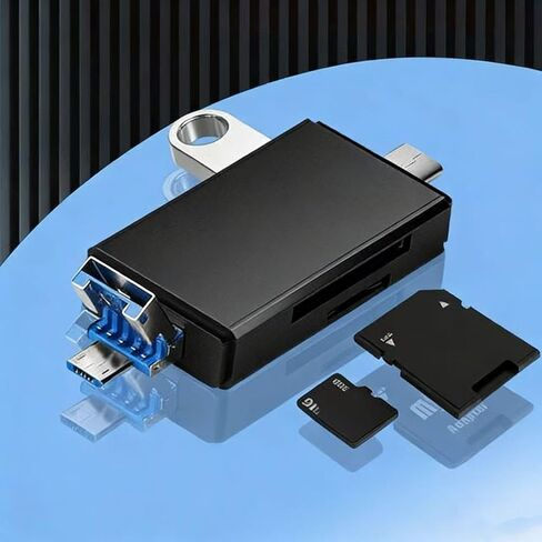 قارئ بطاقات SD USB 3.0، فتحة مزدوجة لبطاقات SD وMicro SD، يدعم ما يصل إلى 2 تيرابايت، نقل بيانات عالي السرعة لبطاقات ذاكرة الكاميرا in Kuwait