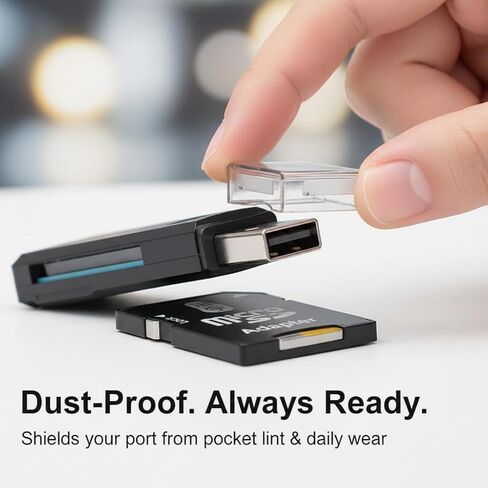 قارئ بطاقات SD USB 3.0، فتحة مزدوجة لبطاقات SD وMicro SD، يدعم ما يصل إلى 2 تيرابايت، نقل بيانات عالي السرعة لبطاقات ذاكرة الكاميرا in Kuwait