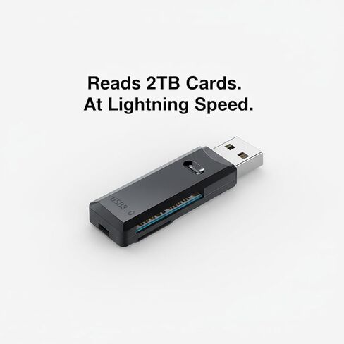 قارئ بطاقات SD USB 3.0، فتحة مزدوجة لبطاقات SD وMicro SD، يدعم ما يصل إلى 2 تيرابايت، نقل بيانات عالي السرعة لبطاقات ذاكرة الكاميرا in Kuwait