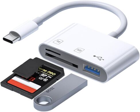 محول كاميرا USB C قارئ بطاقة SD TF لنقل الكاميرا الرقمية للهاتف إلى قارئ بطاقة ذاكرة الهاتف منفذ USB C متعدد in Kuwait