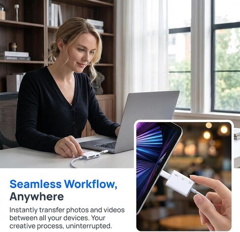 محول كاميرا USB C قارئ بطاقة SD TF لنقل الكاميرا الرقمية للهاتف إلى قارئ بطاقة ذاكرة الهاتف منفذ USB C متعدد in Kuwait
