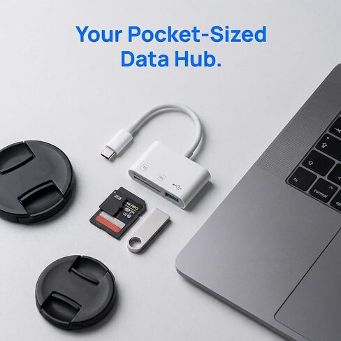 محول كاميرا USB C قارئ بطاقة SD TF لنقل الكاميرا الرقمية للهاتف إلى قارئ بطاقة ذاكرة الهاتف منفذ USB C متعدد in Kuwait