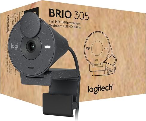 Logitech Brio 305 Full HD 1080P Webcam with Privacy Shutter, Noise Reduction Mics, Works with Zoom, Microsoft Teams, Google Meet, Nintendo Switch 2’s GameChat, Auto Light Correction (Renewed) in Kuwait