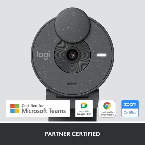 Logitech Brio 305 Full HD 1080P Webcam with Privacy Shutter, Noise Reduction Mics, Works with Zoom, Microsoft Teams, Google Meet, Nintendo Switch 2’s GameChat, Auto Light Correction (Renewed) in Kuwait