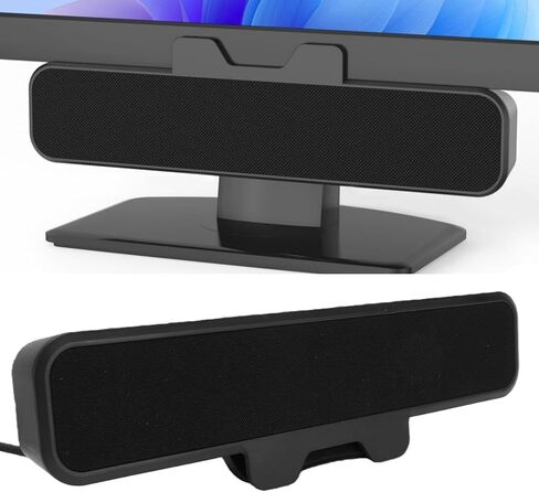 Yoidesu مشبك على مكبرات صوت الكمبيوتر، مكبرات صوت سطح المكتب مع مفاتيح مريحة وتعمل بمنفذ USB، مشبك موفر للمساحة، التوصيل والتشغيل لأجهزة الكمبيوتر المحمول وشاشة الكمبيوتر in Kuwait