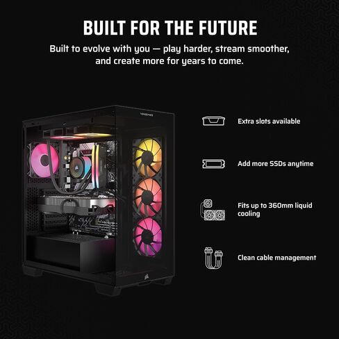 Corsair Vengeance i7500 Gaming PC – Liquid Cooled Intel® Core™ i9-14900KF CPU – NVIDIA® GeForce RTX™ 5090 GPU – 64GB Vengeance RGB DDR5 Memory – 2TB M.2 SSD – Black in Kuwait