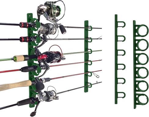 Aventik Vertical/Horizontal Fishing Rod Holder For Garage, Wall, Ceiling Holds Up To 6/12 Fishing Pole Holders in Kuwait