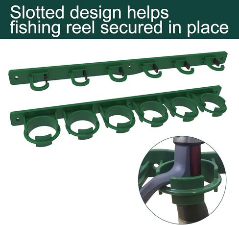 Aventik Vertical/Horizontal Fishing Rod Holder For Garage, Wall, Ceiling Holds Up To 6/12 Fishing Pole Holders in Kuwait