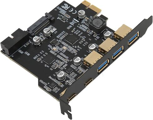 بطاقة توسيع SUNGOOYUE USB PCI Express PCIE إلى بطاقة توسيع USB 3xUSB3.0 2xType C 5 مهايئ المنفذ مع شريحة لـ /7/8/10 in Kuwait
